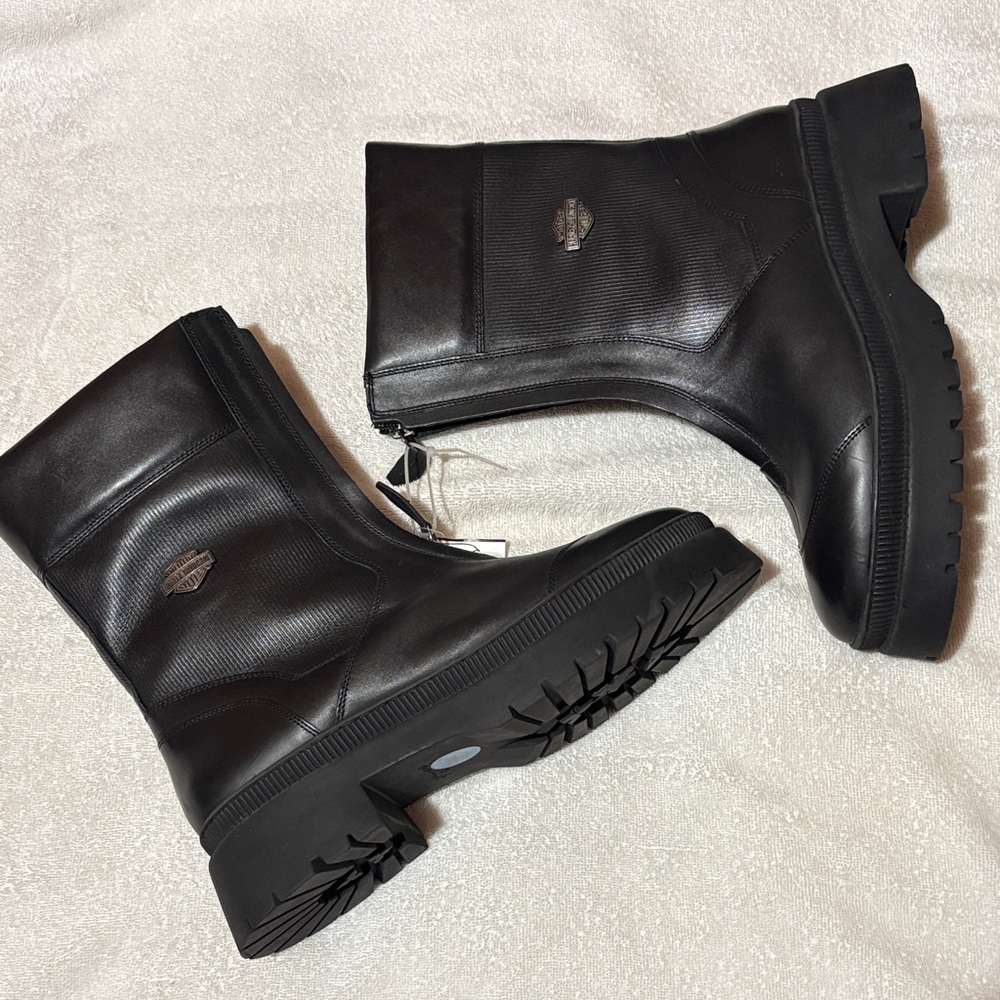 Harley-Davidson Women's carney front zip Black Boots